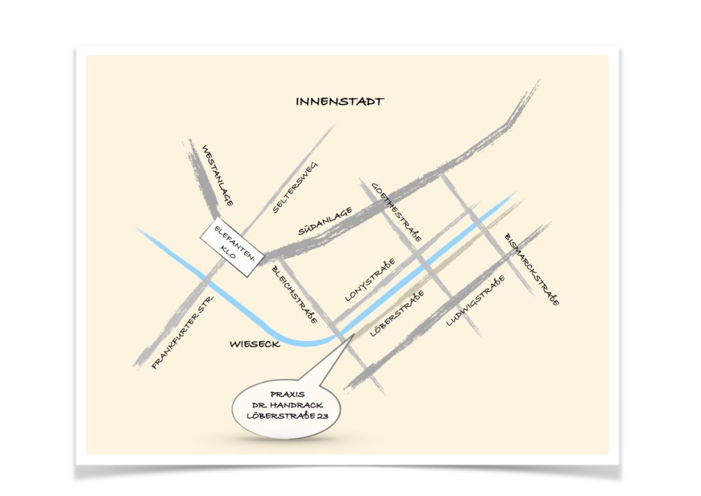 Lageplan der Praxis Dr. Handrack mit Adresse